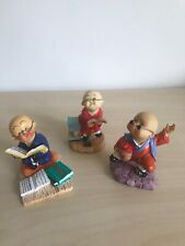 Vintage Chinese Kung Fu Martial Arts Boys Resin Figurine Shaolin Monk Set Of 3