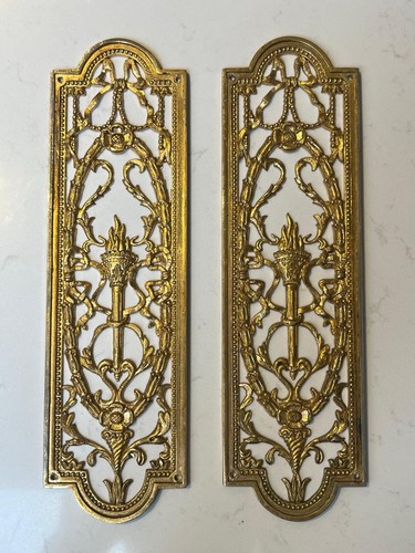 Pair vintage gilded cast metal - gilded,