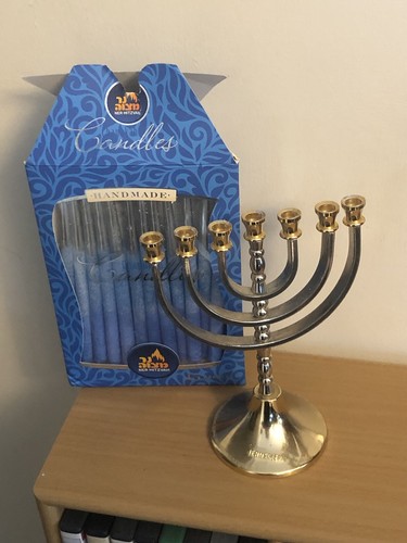 Gold plated menorah - k,