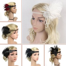 Sequin 1920s Headband Feather