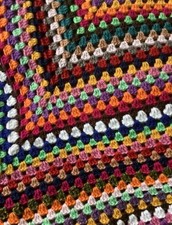 New Large Handmade Crochet Throw, Blanket, Multicoloured, 138cms, 4ft 6”