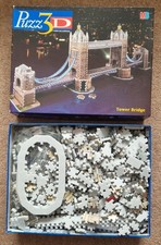 Hasbro MB Puzz 3D Jigsaw Puzzle London Landmark Tower Bridge 819 Foam Pieces