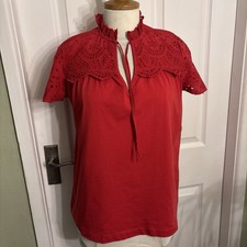 Odd Molly Red Eyelet Lace Boho