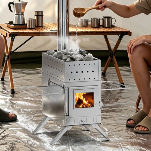 Outdoor sauna hot tent - hot, stove