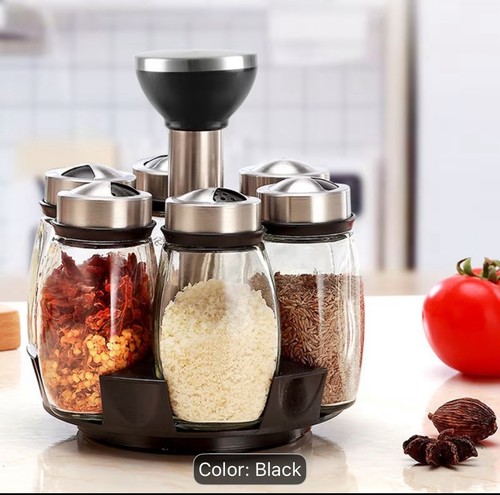 Jar revolving spice rack - 6-jar,