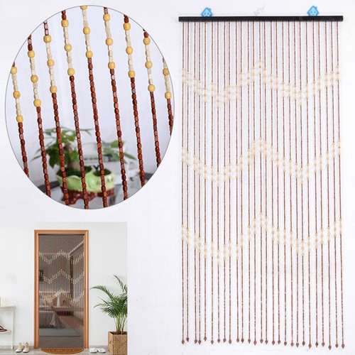 Vintage wooden beads curtain - wooden,