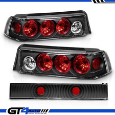 For 1988-1991 Honda Civic Hatchback CX/DX/Si/Base Black Tail Lights Rear Lamps