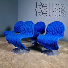 Blue Wool Verner Panton For Fritz Hansen 1-2-3 Series Easy Lounge Chairs