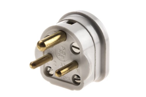 Pin round mains wall - 3, light