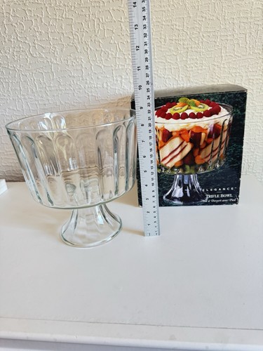 Large vintage glass trifle - large,