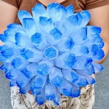 11LB Natural blue Crystal Cluster Flower Shape Mineral Specimen healing