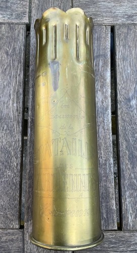 American trench art - brass, vase