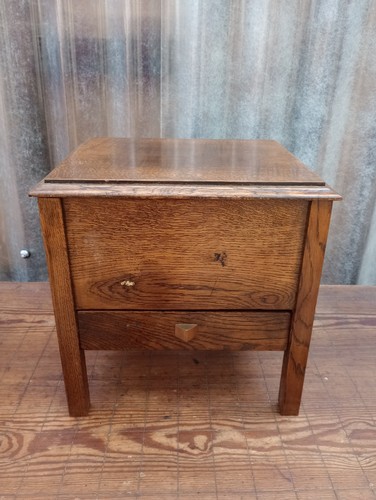 Antique oak lift top lid - antique,
