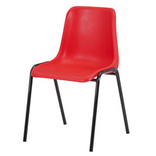 Red plastic stacking chair - red,