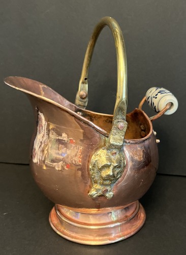 Antique copper coal scuttle - antique,