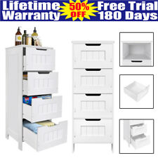 White High Gloss 4 Drawer Modern Slim Side Chest Drawers Storage Cabinet Bedroom