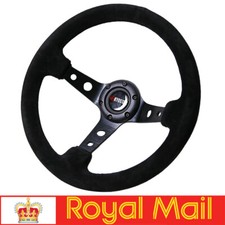 350mm 14" Black Suede Steering