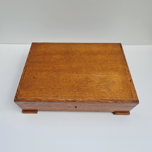 Vintage oak cutlery canteen - vintage,