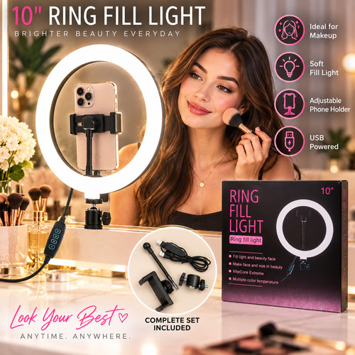 26cm led ring light usb - 10",