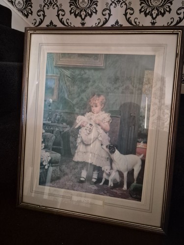 Vintage framed print puppy - vintage,