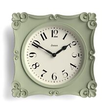 Jones® Rialto wall clock 25cm green decorative vintage style Arabic quartz