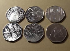 2023 Gibraltar Westminster Abbey Door 50p Coin with 5 others al  from bags