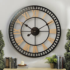 80CM Extra Large Roman Numeral Skeleton Wall Clock Giant Big Open Face Round