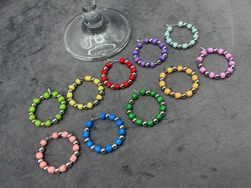 Pastel round beads wine - round,