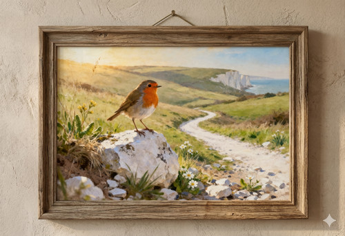 Robin print white cliffs - robin, of