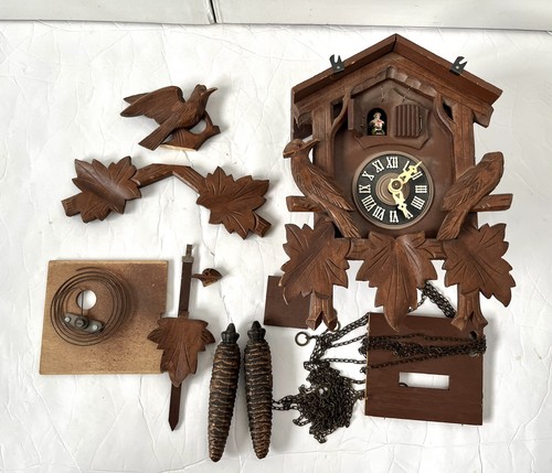 Vintage wooden cuckoo - wooden, clock