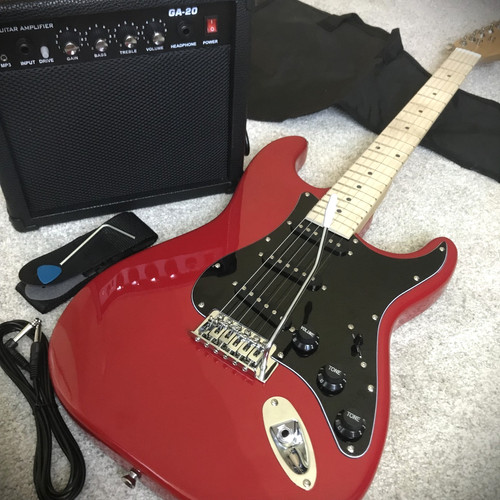 Full size red electric - electric, guitar