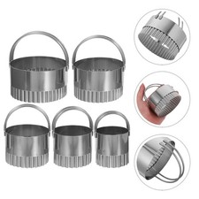  5 Pcs Cookie Mould Stainless Steel Biscuit Cutters Circular Baking Molds