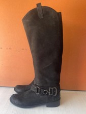 Aldo Women's Black Faux Leather Pull on Knee High Boots. UK(5)EUR(38) -A116