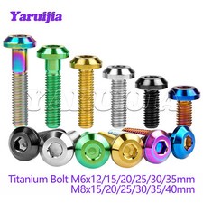 Titanium Bolt M6 M8 Hex Head Ti Screw for Bike Motorcycle 12 15 20 25 30 35 40mm