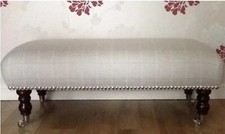 A new footstool in Laura Ashley Elmore Silver fabric