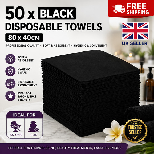 Black disposable towels - x,