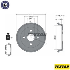 2x BRAKE DRUM 94036400 FOR