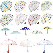 Unisex Kids Bubble Dome Umbrella Children School Reflective Safety Strip Edge