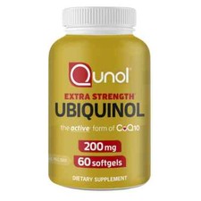 Qunol Ubiquinol Extra Strenght, 200 mg Coq10 - 60 Softgels