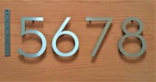 4", 6" or 8"  Large floating house / door numbers solid brushed stainless steel