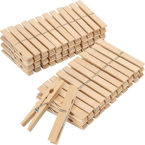 Clothes pegs 100 bamboo - pegs, 9.5cm
