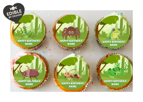 Reptile bug cake toppers - reptile,
