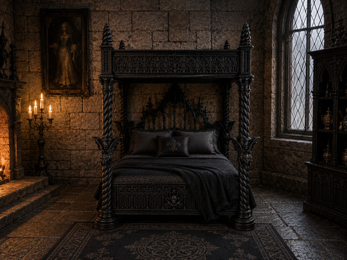 Doll house four poster gothic - house,
