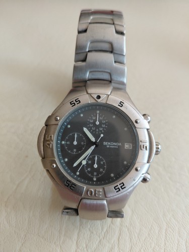 Mens stainless steel - steel, sekonda