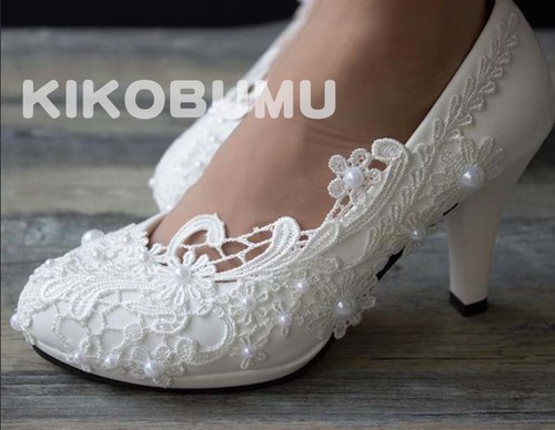 White ivory lace - , pearls