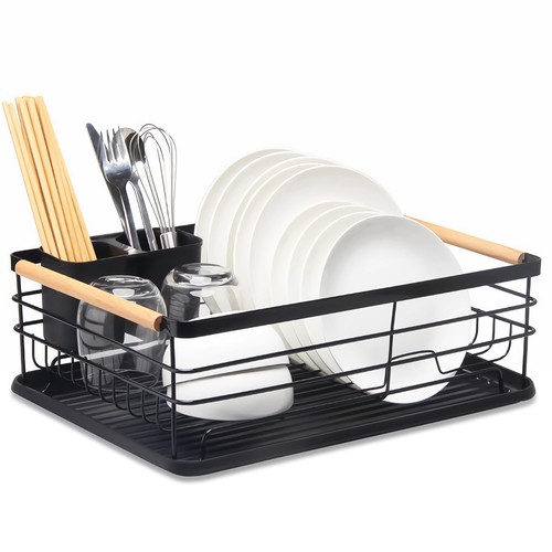 Black large dish - black,