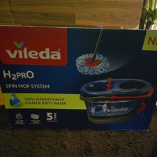 Vileda H2PrO Spin Mop, Bucket Set, Dual Chamber, Easy Cleaning