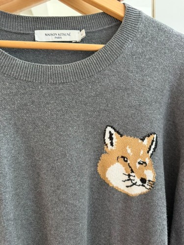 Maison kitsune fox head knit - maison,