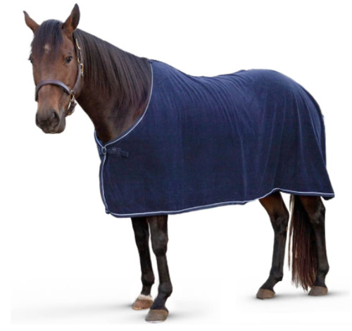 Navy blue fleece horse blanket - blue,