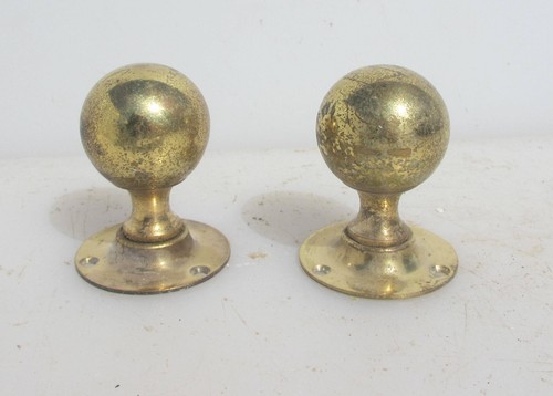 Vintage brass door knobs - brass,